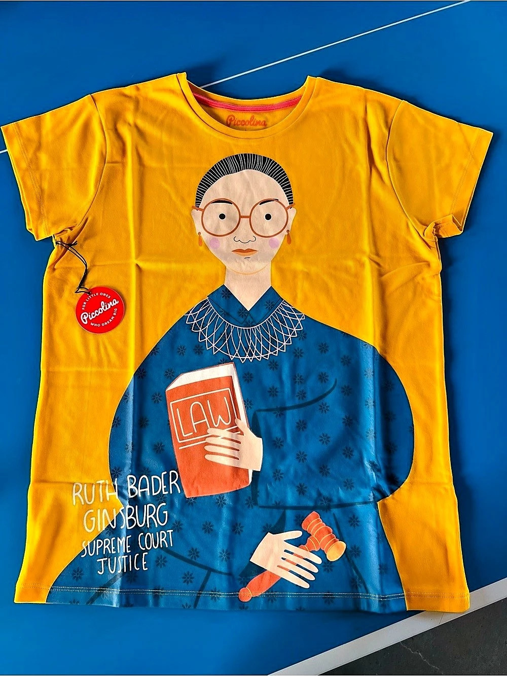 Piccolina Ruth Bader Ginsburg Supreme Court Justice T-Shirt Graphic Large NWT